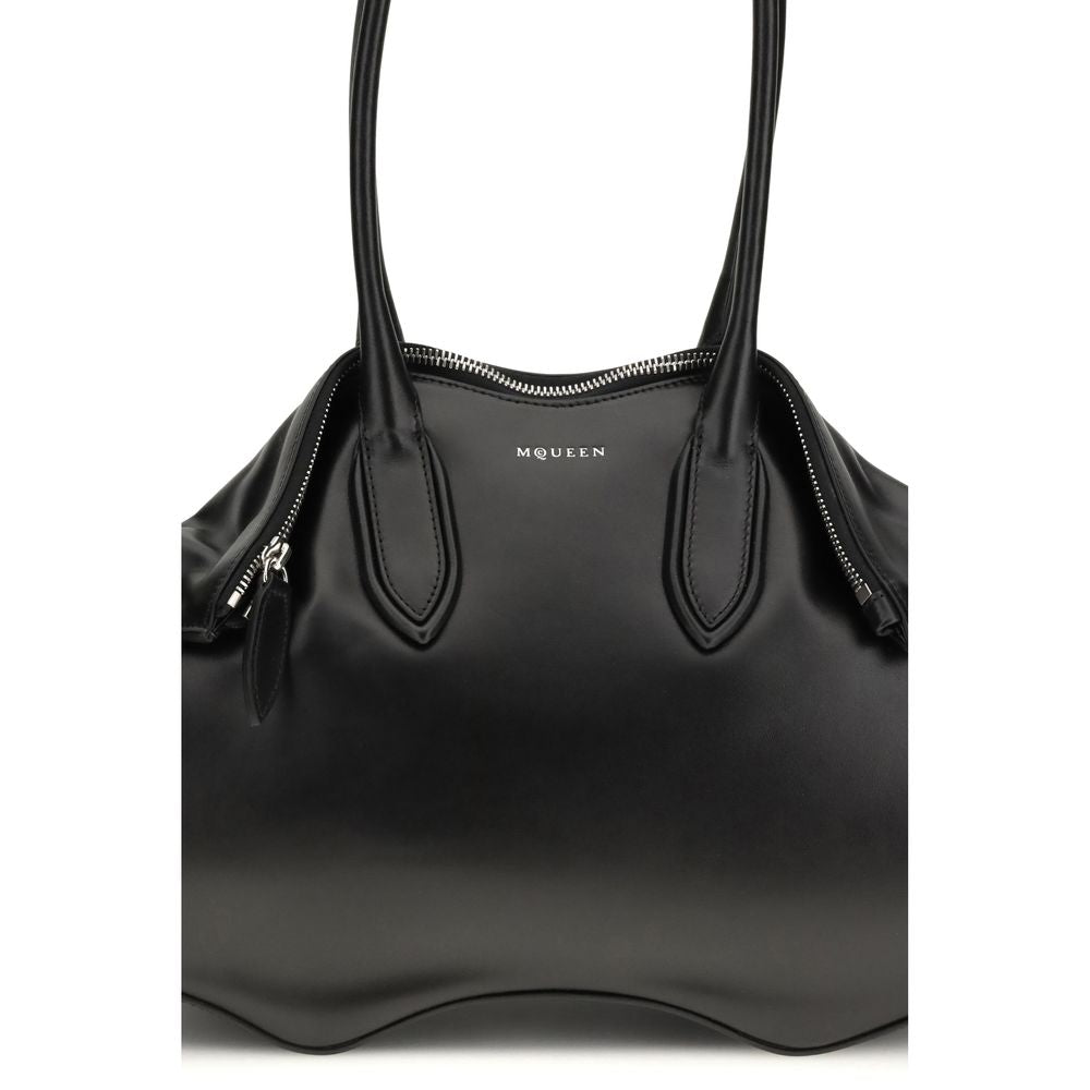 Alexander McQueen Alexander McQueen Black Calf Leather Bos Taurus Shoulder Bag studio product image (image 4 of 4)