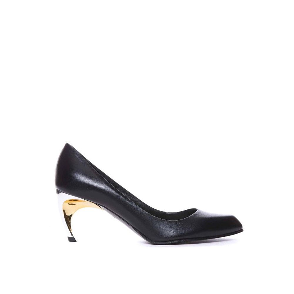 Alexander McQueen Alexander McQueen Heel Black Lambskin Silver Leather Sole Women product image (image 1 of 4)