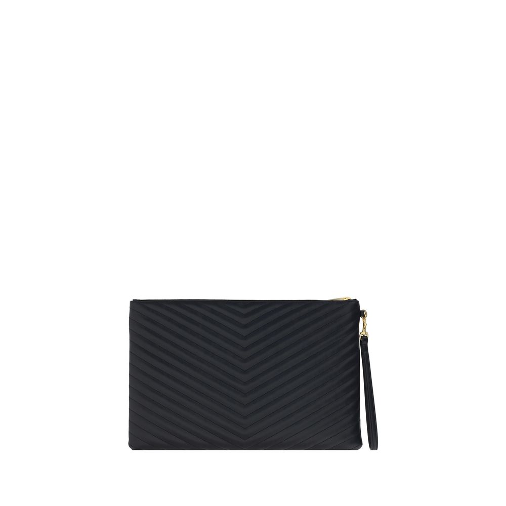 Saint Laurent Saint Laurent Black Calf Leather Bos Taurus Clutch Bag product photograph (image 2 of 3)