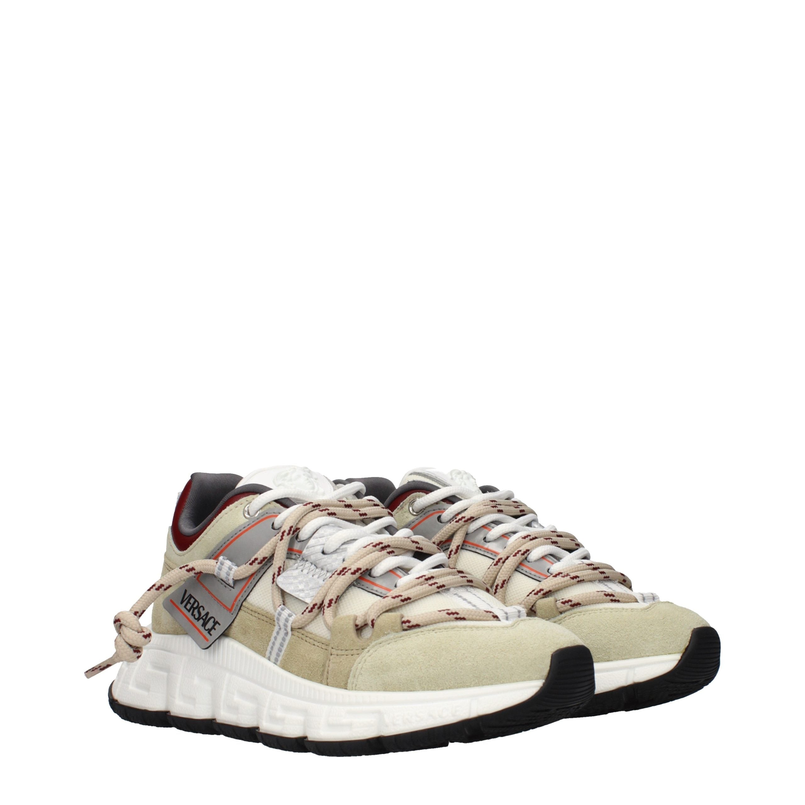 Versace Versace Beige Leather Chunky Sneakers product photograph (image 2 of 5)