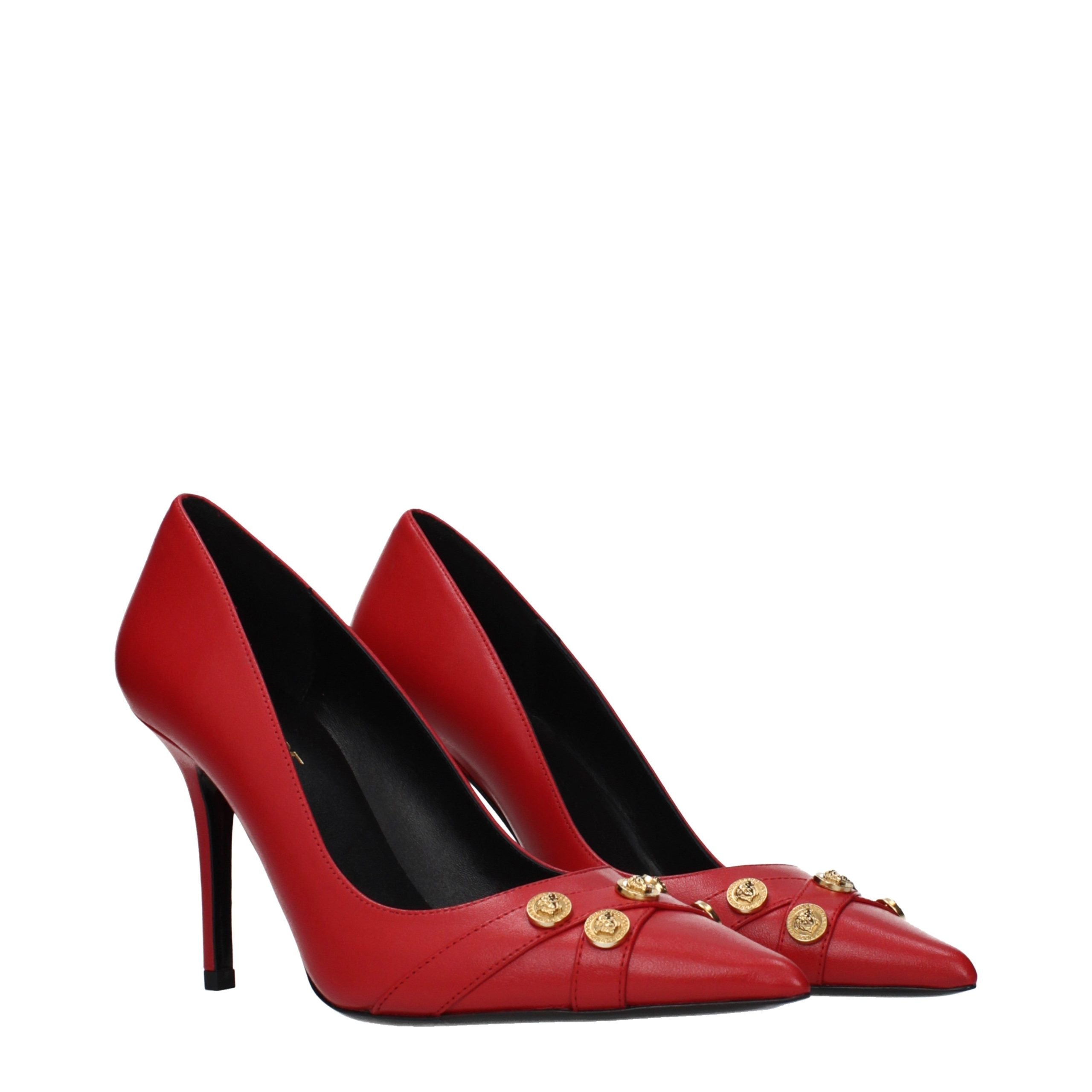 Versace Versace Red Leather High Heel Pumps product photograph (image 2 of 5)