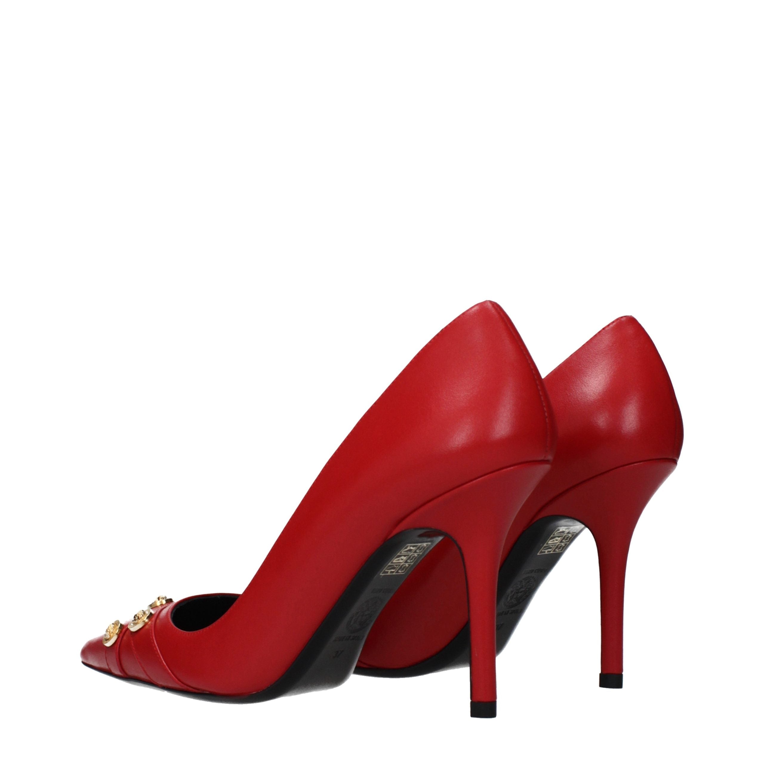 Versace Versace Red Leather High Heel Pumps studio product image (image 4 of 5)