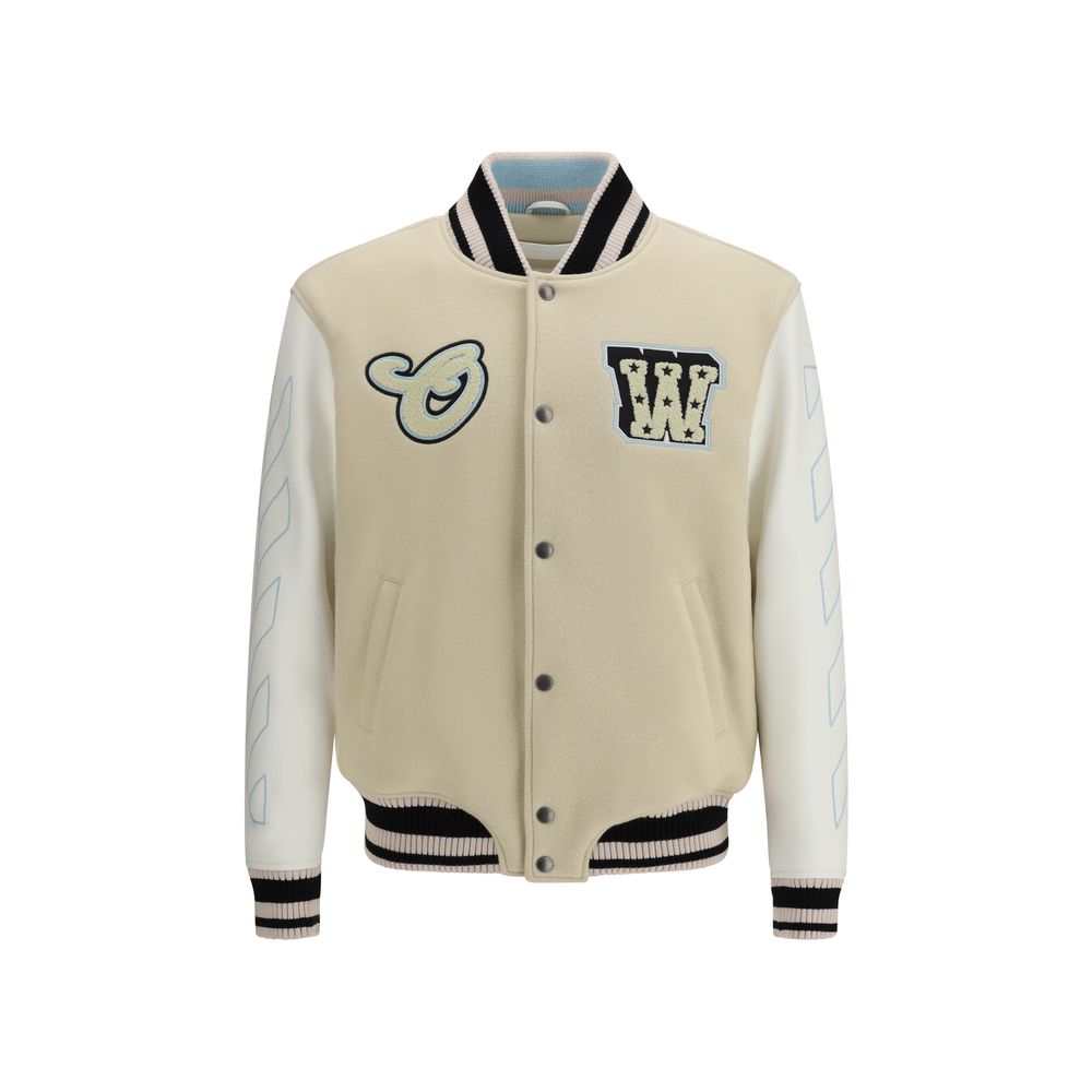 Off-White Off-White Wool Bomber Jacket Beige product image (image 1 of 3)
