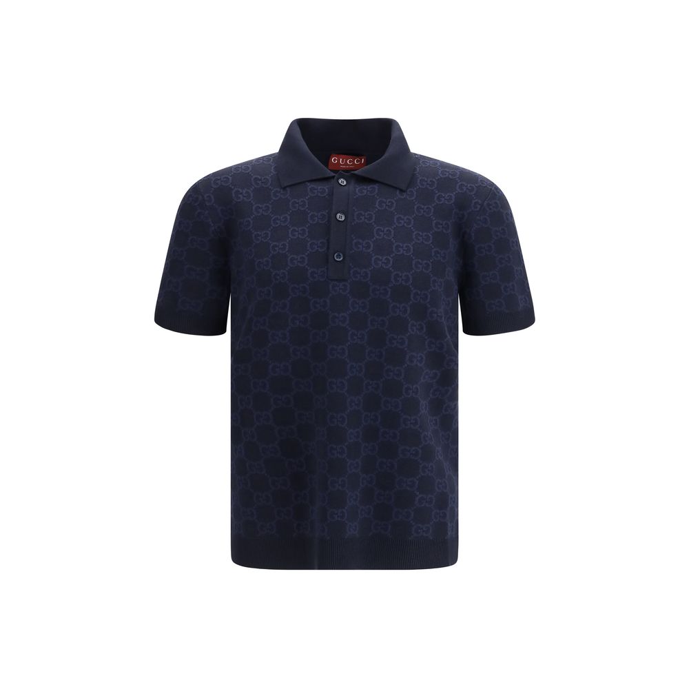 Gucci Gucci Blue Silk Polo Shirt product image (image 1 of 3)