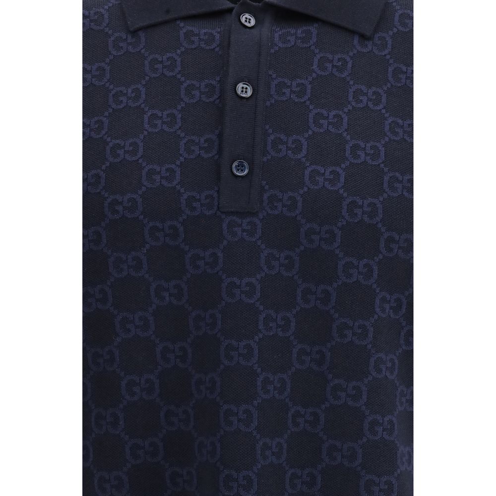 Gucci Gucci Blue Silk Polo Shirt catalog image (image 3 of 3)