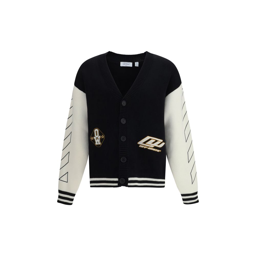 Off-White Off-White Black Cotton Cardigan product image (image 1 of 3)