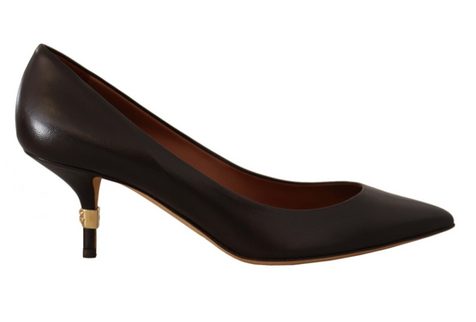 Dolce & Gabbana Elegant Brown Leather Heels Pumps