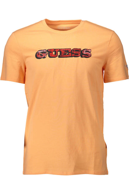 Guess Jeans Orange Cotton Men T-Shirt