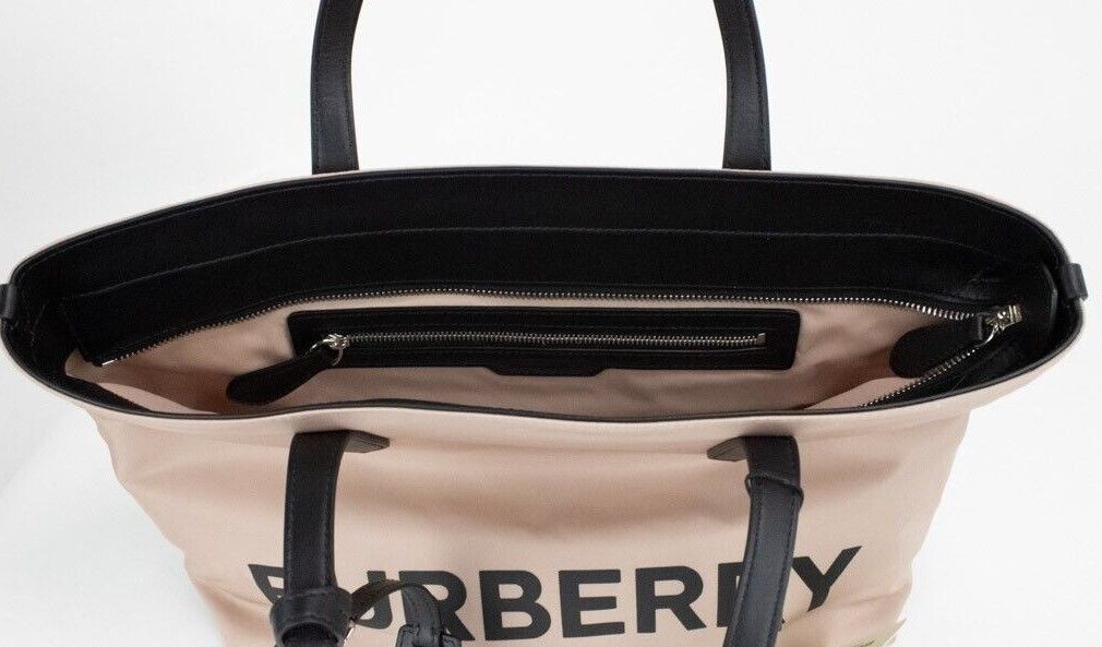 Burberry Small Rose Beige Logo Branded Econyl Nylon Tote Shoulder Handbag Purse