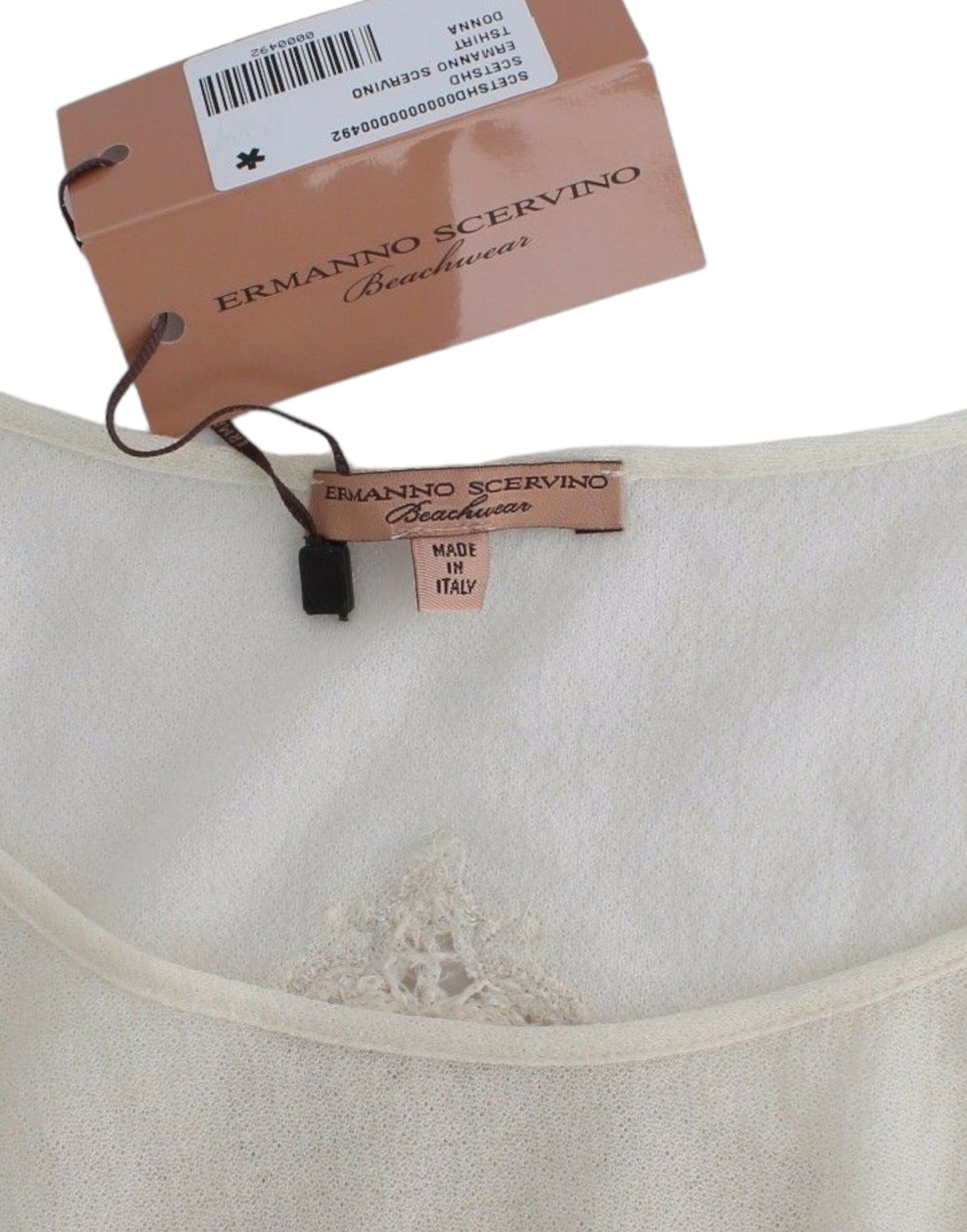 Ermanno Scervino Elegant White Cotton Short Sleeve Blouse - Gio Beverly Hills