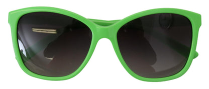 Dolce & Gabbana Chic Green Acetate Round Sunglasses