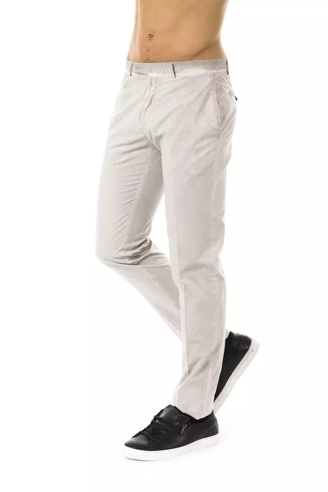 Uominitaliani Gray Cotton Men Casual Pant