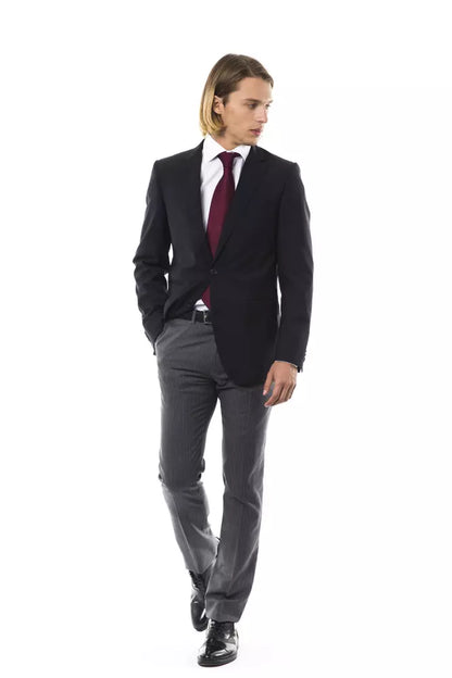 Uominitaliani Black Wool Mens Blazer