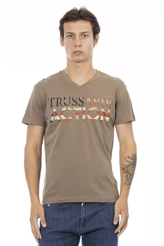 Trussardi Action Brown Cotton Men's T-Shirt