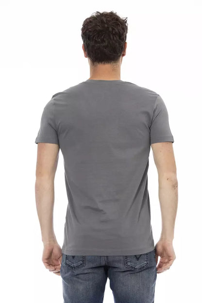 Trussardi Action Gray Cotton Men T-Shirt