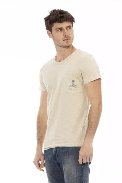 Trussardi Action "Beige Cotton Men T-Shirt"