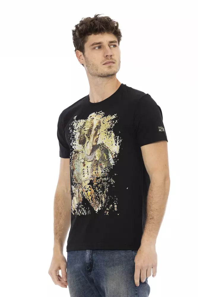 Trussardi Action Black Cotton Men T-Shirt