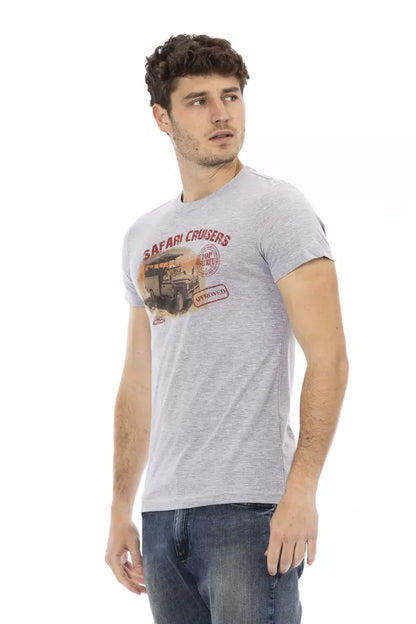 Trussardi Action Gray Cotton Men T-Shirt