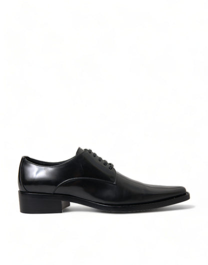 Dolce & Gabbana Elegant Black Leather Formal Flats