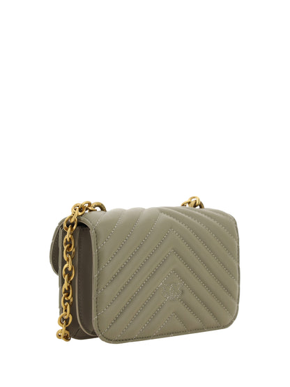 PINKO Chic Mini Love Bell Shoulder Bag in Noce Green