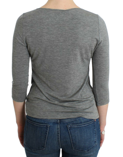 Cavalli Elegant Gray Cashmere-Blend Jumper