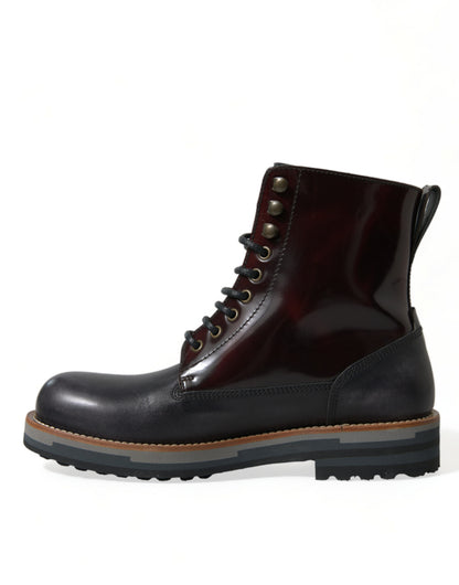 Dolce & Gabbana Elegant Bi-Color Leather Boots