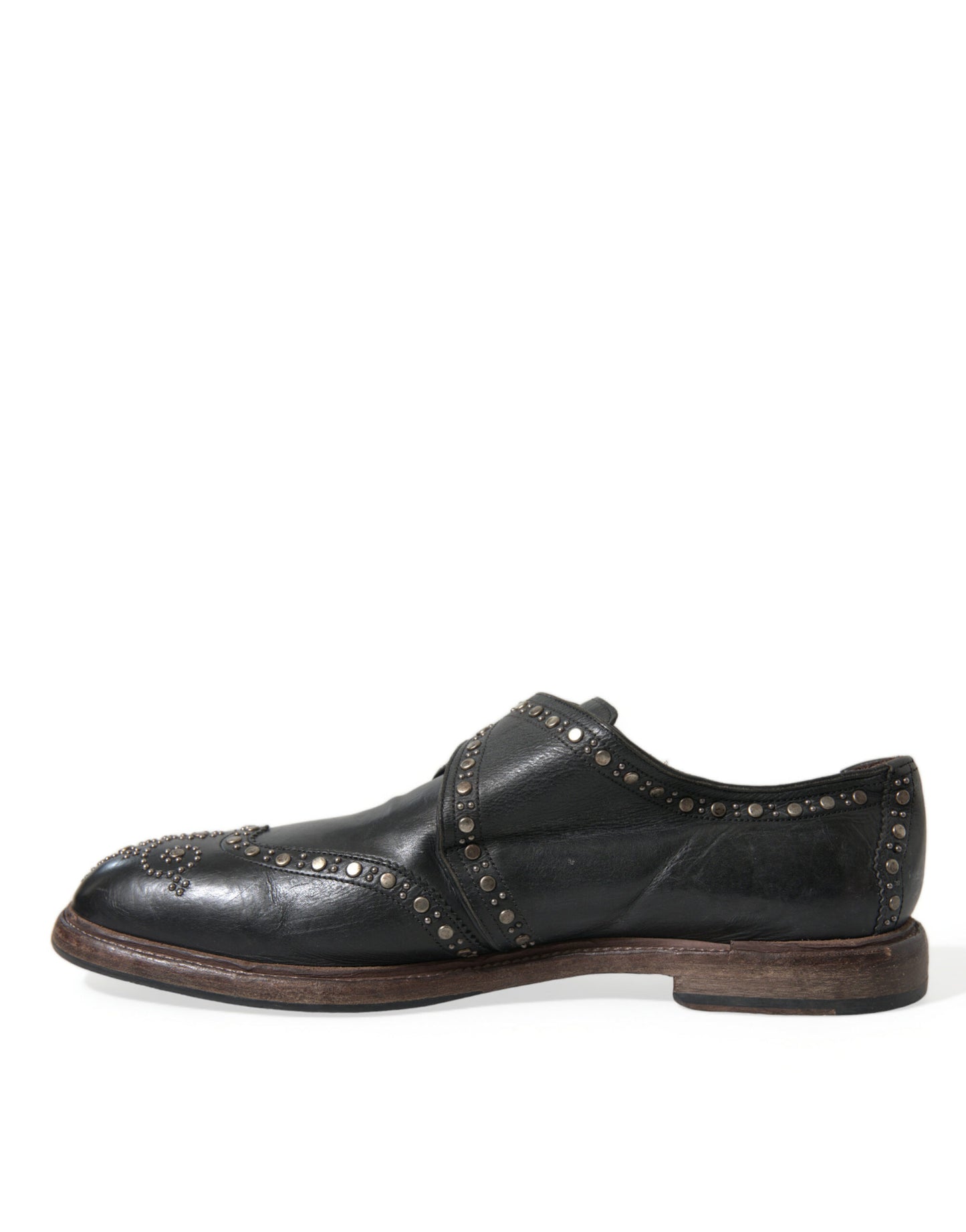 Dolce & Gabbana Elegant Calfskin Leather Monk Straps