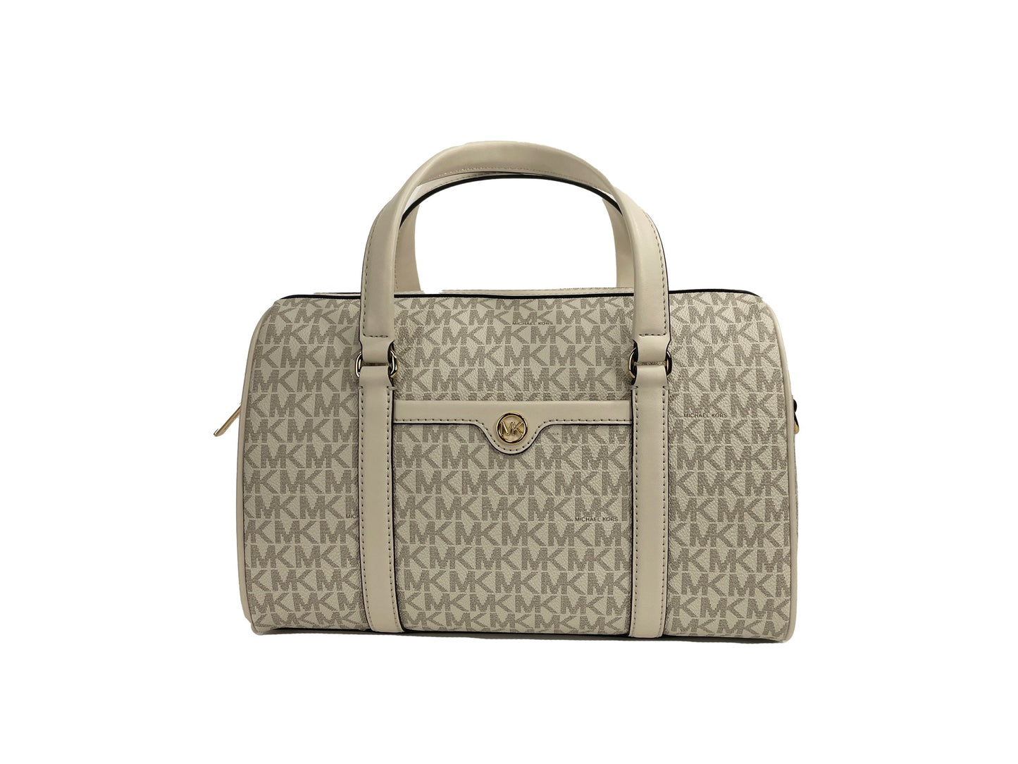 Michael Kors Travel Medium Duffle Satchel Bag - Luxe Cream Leather