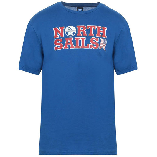 North Sails Ocean Blue Cotton Tee with Signature Chest Logo