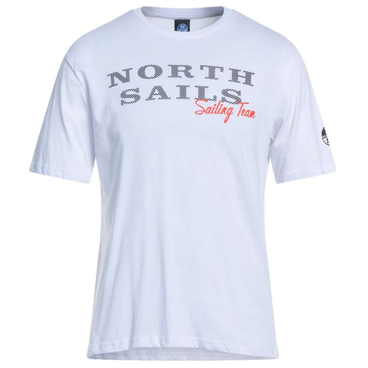 North Sails Pristine White Rubber Logo Tee