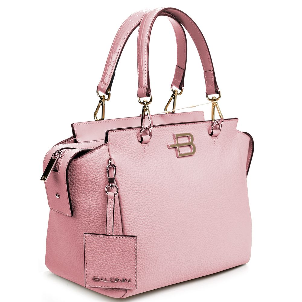 Baldinini Trend Chic Pink Textured Calfskin Handbag