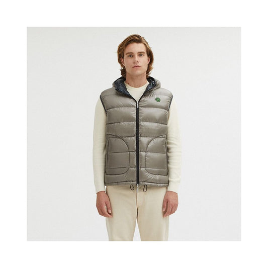 Centogrammi Gray Nylon Men's Reversible Vest