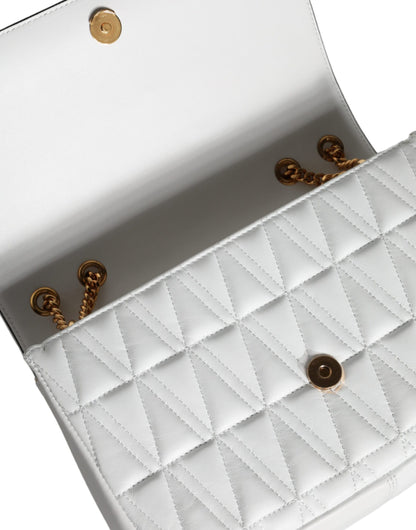 Versace White Mini Nappa Leather Crossbody Shoulder Bag