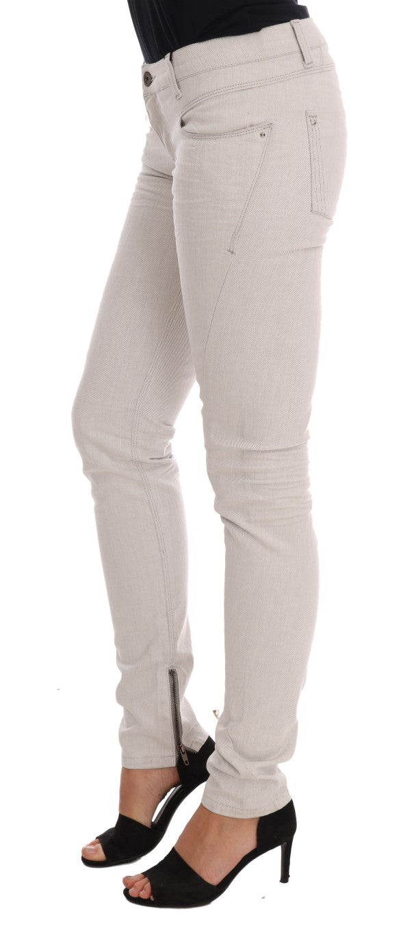 Costume National Chic White Slim-Fit Stretch Jeans - Gio Beverly Hills