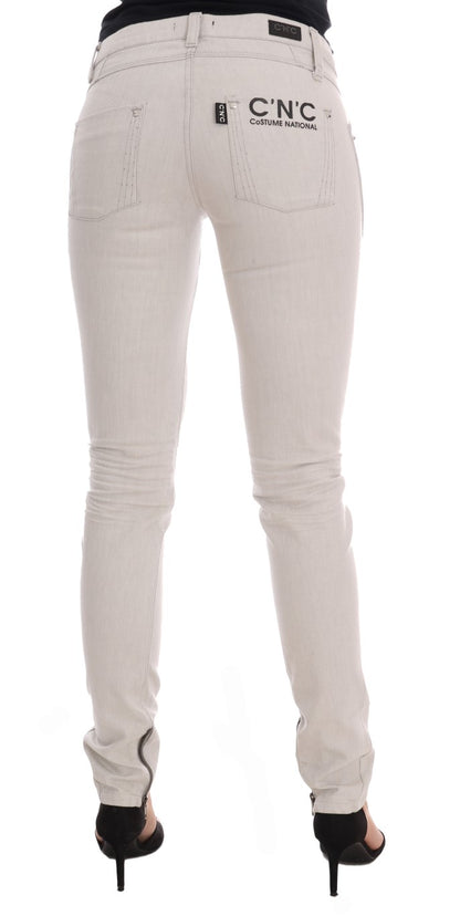 Costume National Chic White Slim-Fit Stretch Jeans - Gio Beverly Hills