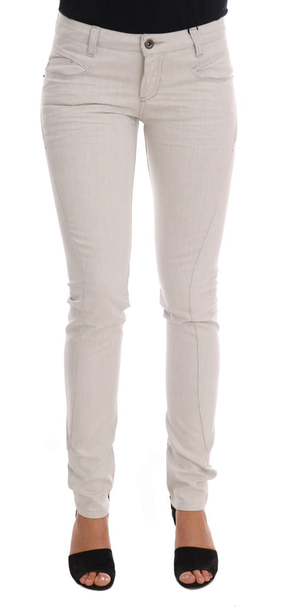 Costume National Chic White Slim-Fit Stretch Jeans - Gio Beverly Hills