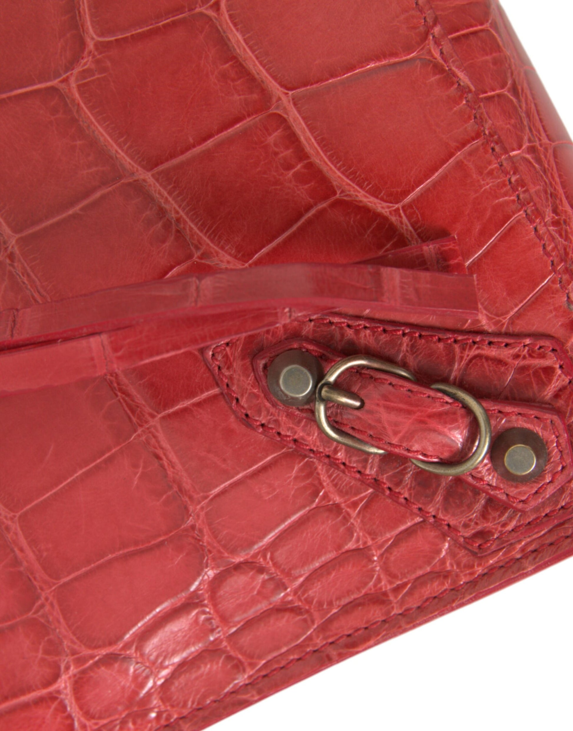 Balenciaga Exotic Red Alligator Leather Clutch - Gio Beverly Hills
