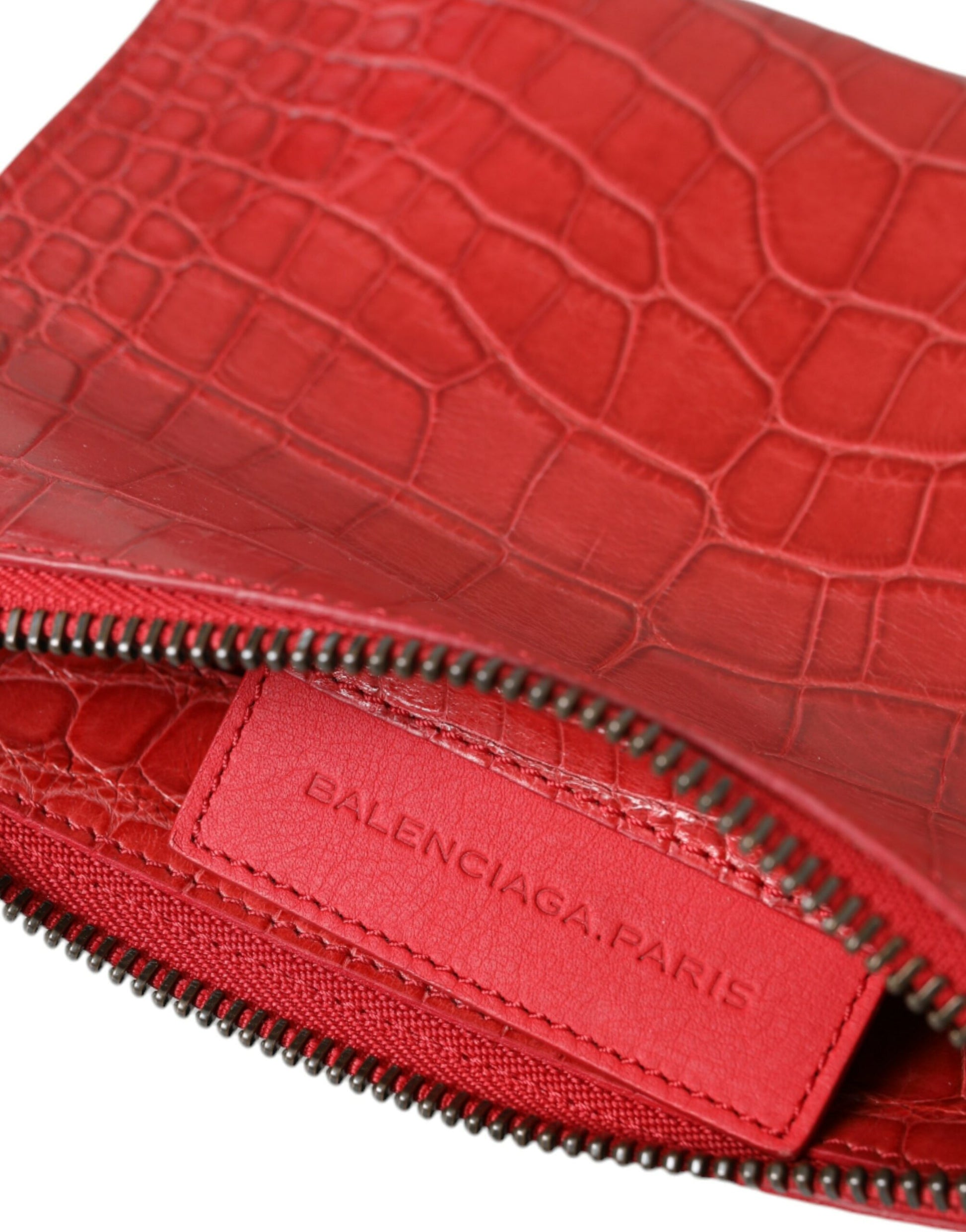 Balenciaga Exotic Red Alligator Leather Clutch - Gio Beverly Hills