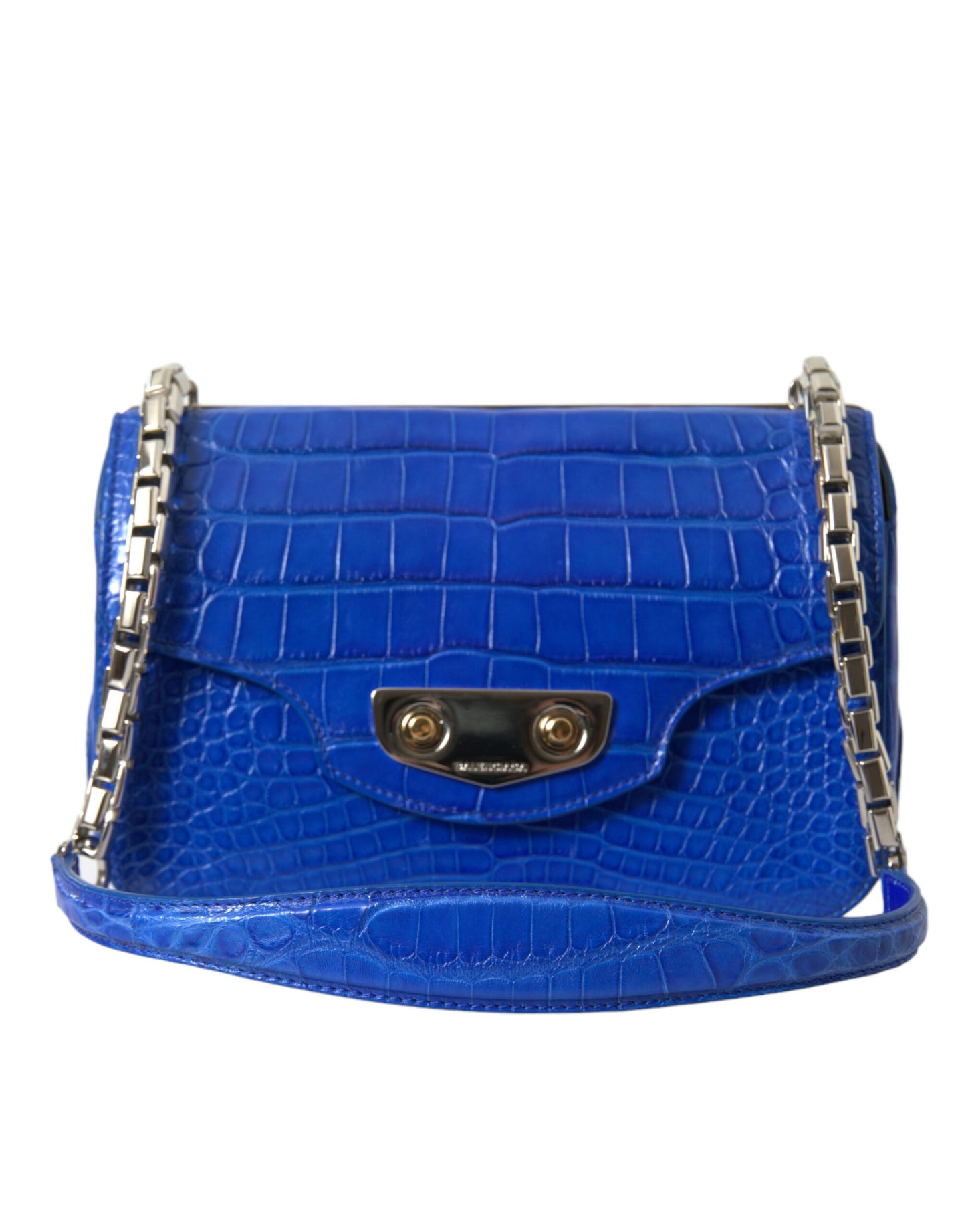 Balenciaga Alligator Skin Mini Shoulder Bag - Elegant Blue - Gio Beverly Hills