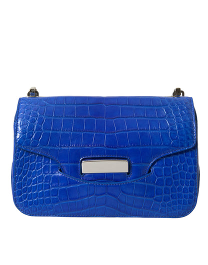 Balenciaga Alligator Skin Mini Shoulder Bag - Elegant Blue - Gio Beverly Hills
