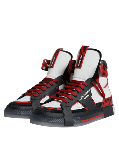 Dolce & Gabbana Multicolor Leather High Top Sneakers Shoes