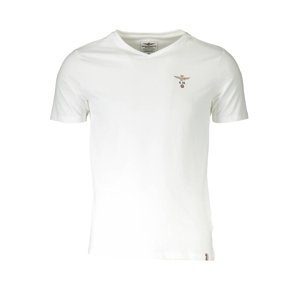 Aeronautica Militare White Cotton T-Shirt