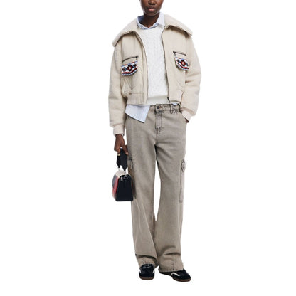 Desigual Beige Cotton Jackets & Coat