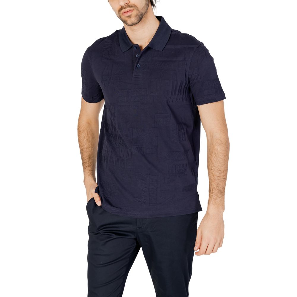 Armani Exchange Blue Cotton Polo Shirt