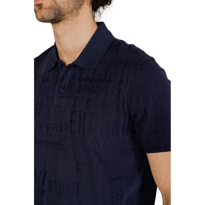 Armani Exchange Blue Cotton Polo Shirt