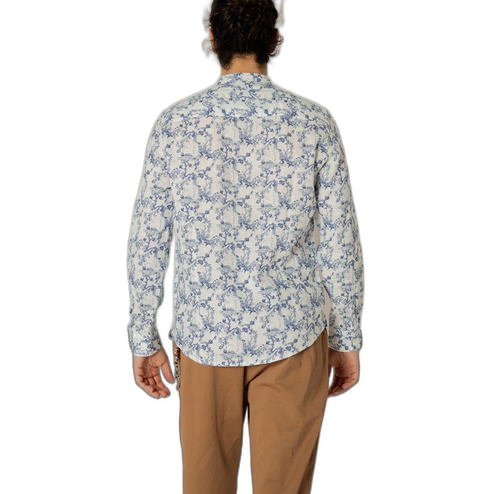 Gianni Lupo Blue Linen Shirt