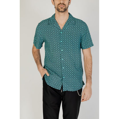 Gianni Lupo Turquoise Viscose Shirt