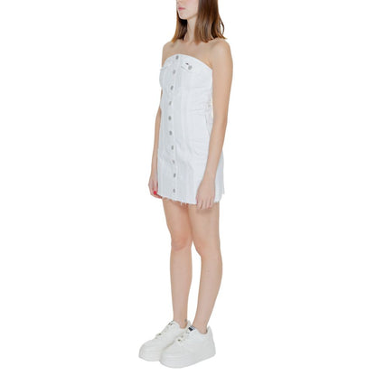 Tommy Hilfiger Jeans White Cotton Rigenerato Dress