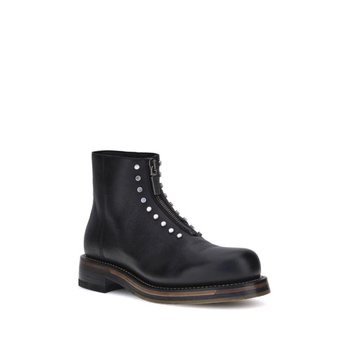 Alexander McQueen Black Calf Leather Bos Taurus Ankle Boots - from Alexander McQueen