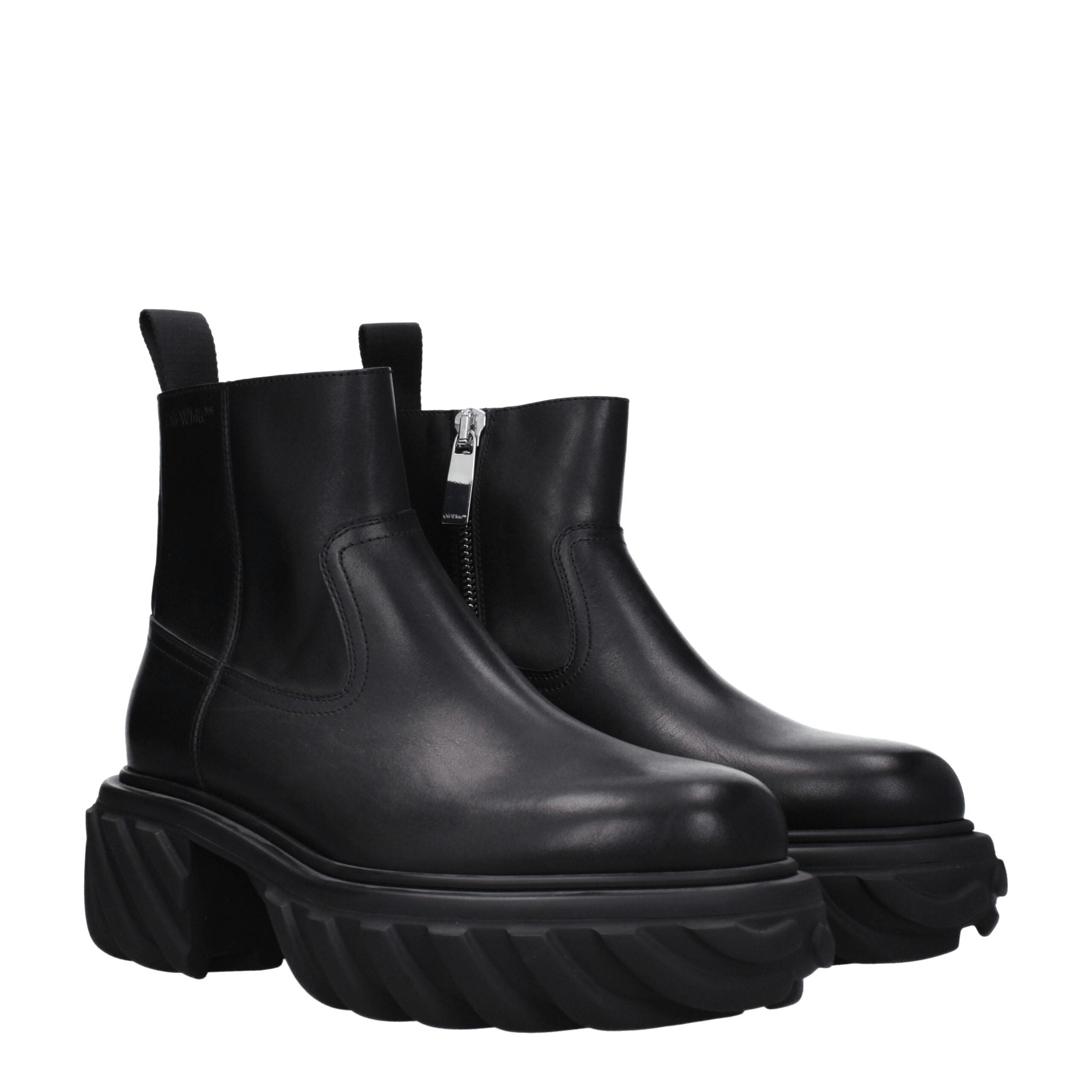 Off-White Off-White Black Leather Ankle Boots product photograph (image 2 of 5)